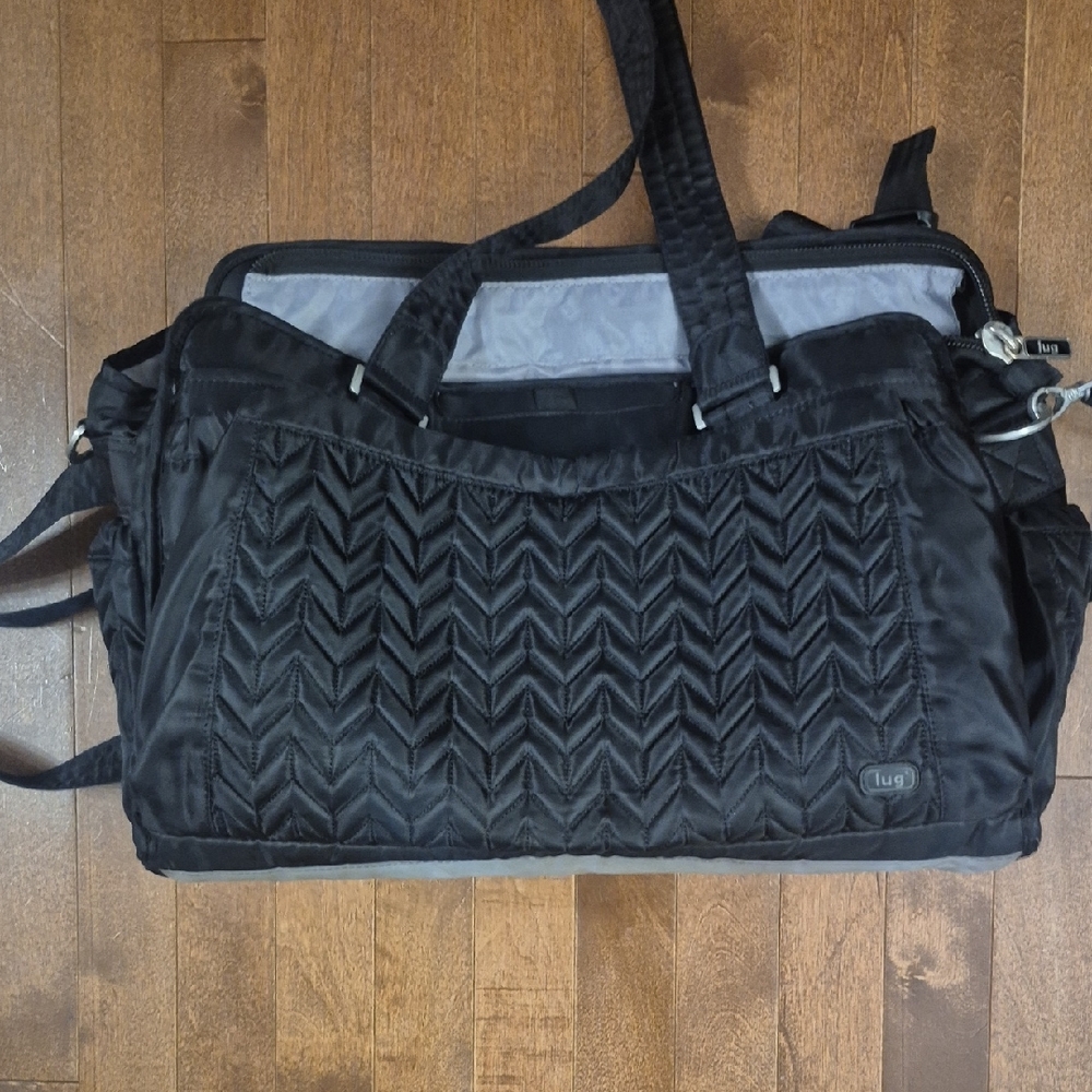 Lug Quilted Black Diaper Bag